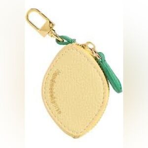 Lemon Fruit Charm Coin Purse - Compact Keychain with Zipper Closure NEW